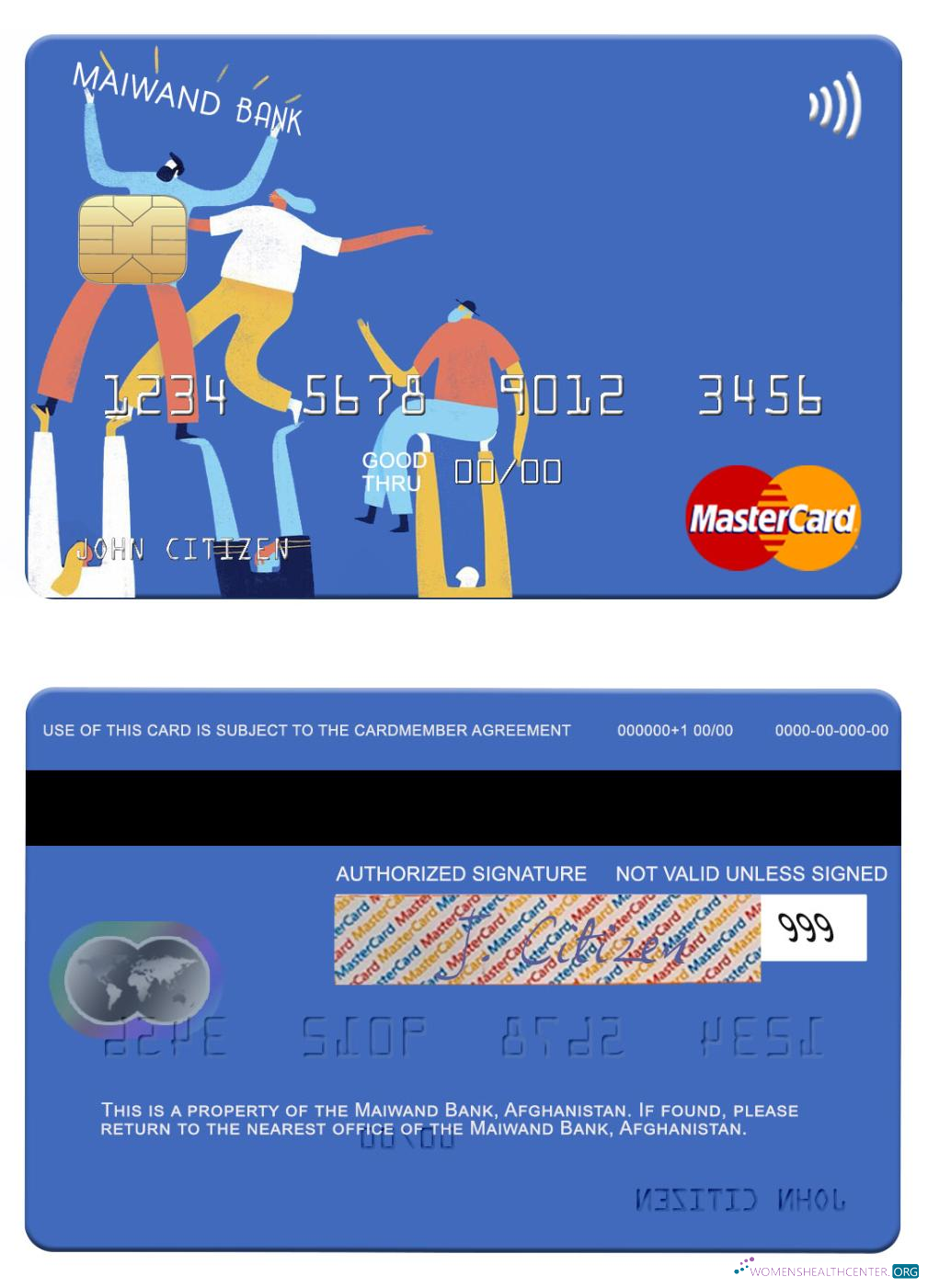 Download Afghanistan Maiwand Bank mastercard Photoshop template